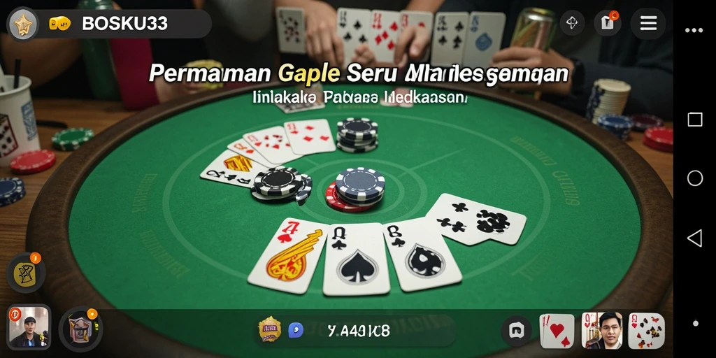 Tampilan gameplay Gaple yang menarik dan interaktif.