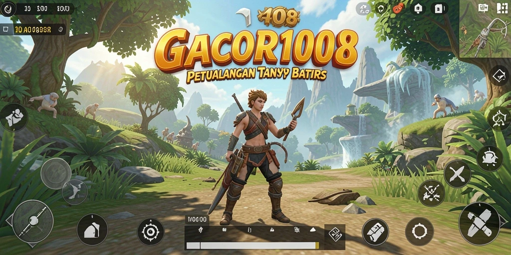 Screenshot gameplay GACOR108 menampilkan eksplorasi dunia terbuka yang luas.