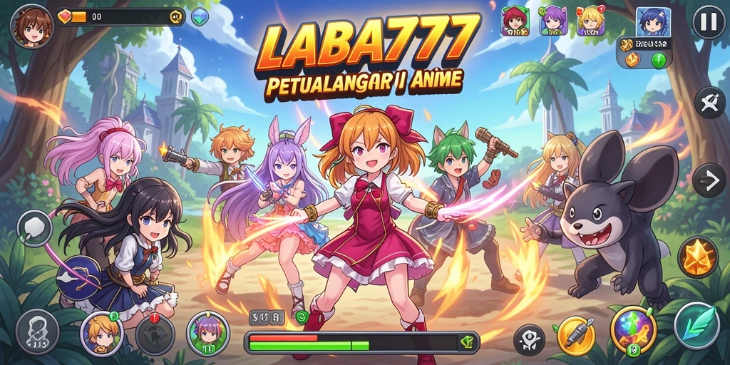 Tampilan gameplay LABA777 yang penuh warna dan dinamis.