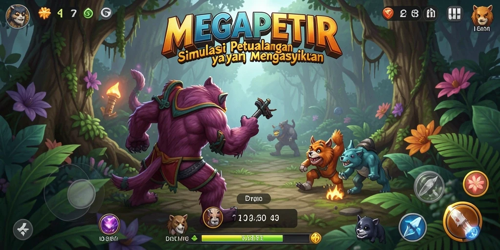 Tampilan gameplay MEGAPETIR yang menarik dan imersif.