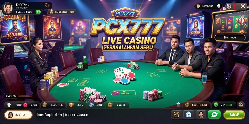 Tampilan gameplay seru dalam aplikasi Live Casino PCX777.